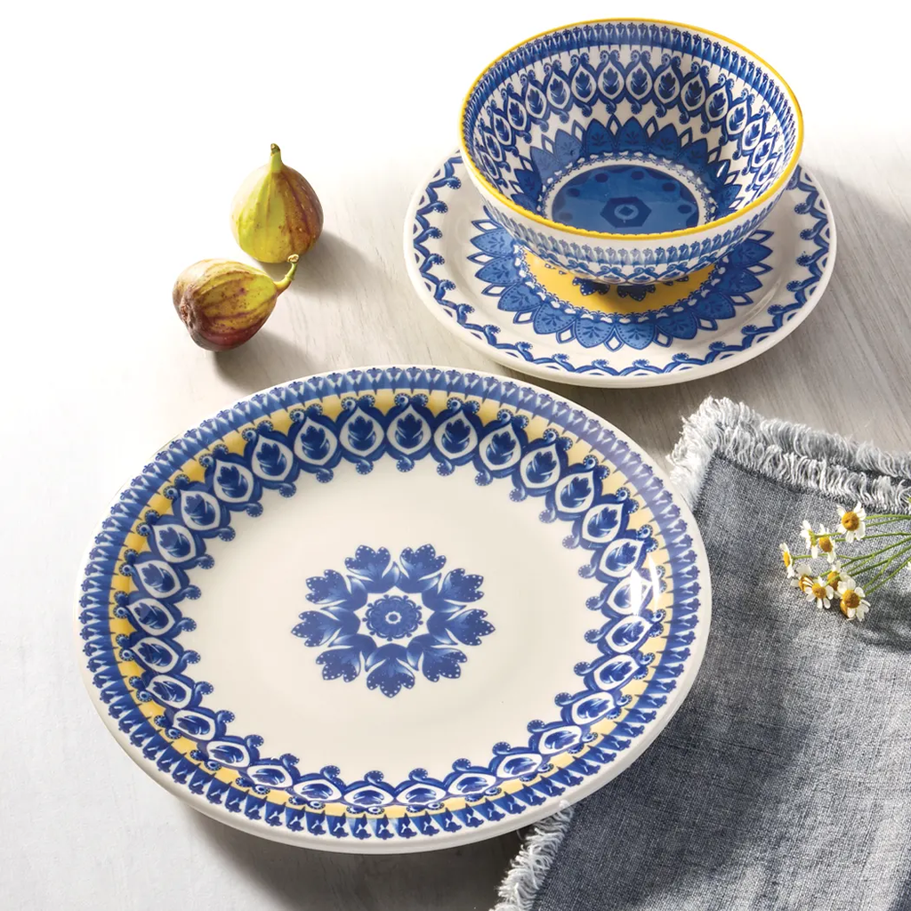 Oxford Floreal-Chariot Stoneware 12 Piece Dinnerware Set 01