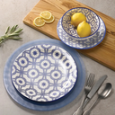 Oxford Floreal-Nautical Stoneware 12 Piece Dinnerware Set 01