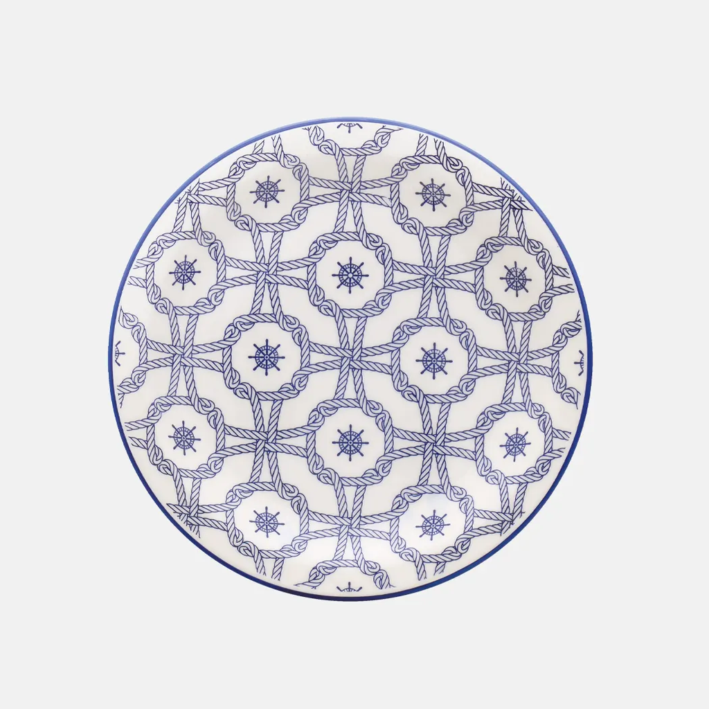 Oxford Floreal-Nautical Stoneware 12 Piece Dinnerware Set 04