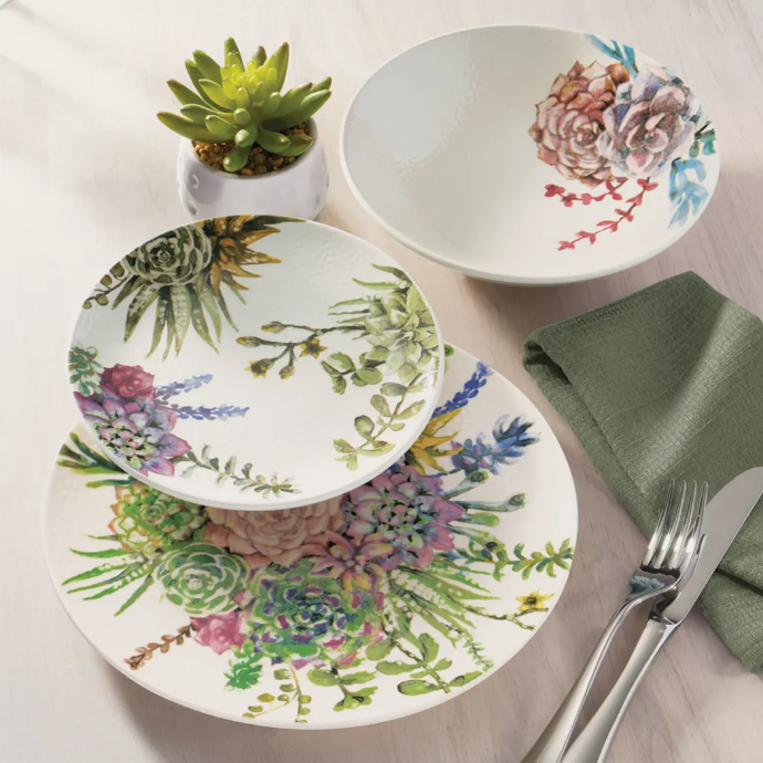 Oxford Unni-Botanic Stoneware 12 Piece Dinnerware Set 01