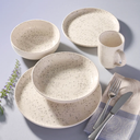 Oxford Contempo-Vanilla Stoneware 20 Piece Dinnerware Set 01