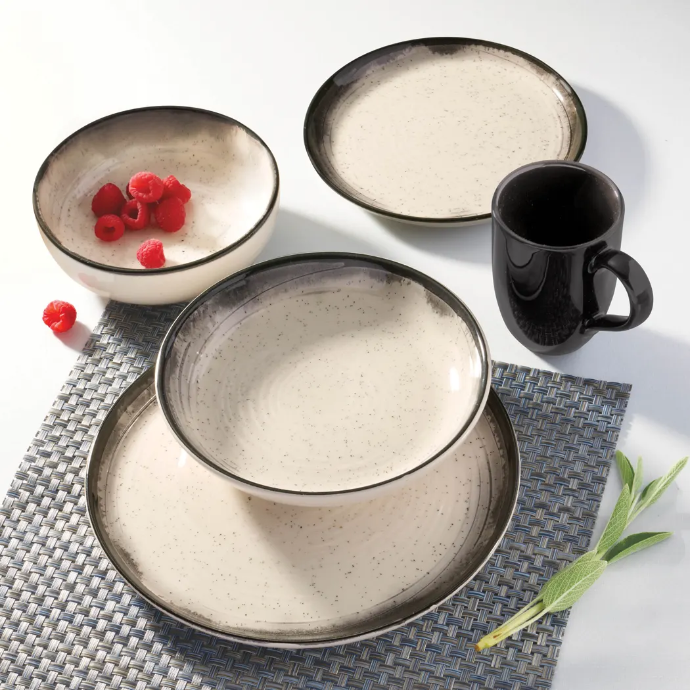 Oxford Contempo-Tiramisu Stoneware 20 Piece Dinnerware Set 01