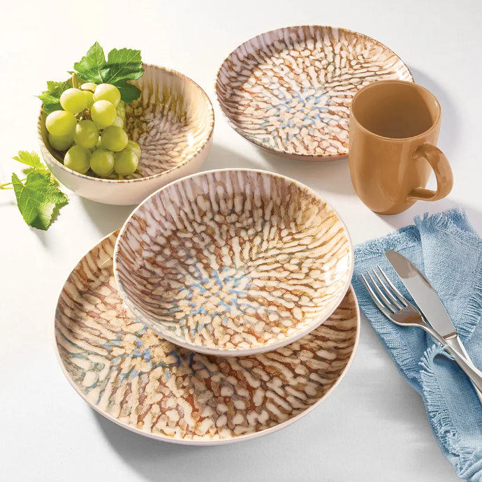 Oxford Contempo-Caribbean Stoneware 20 Piece Dinnerware Set 01