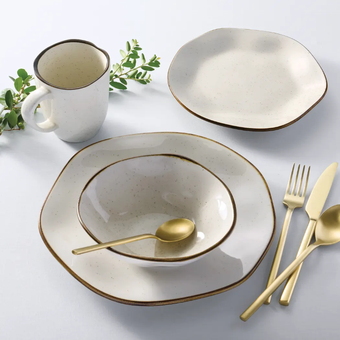 Oxford Ryo-Sandbar Porcelain 16 Piece Dinnerware Set 01