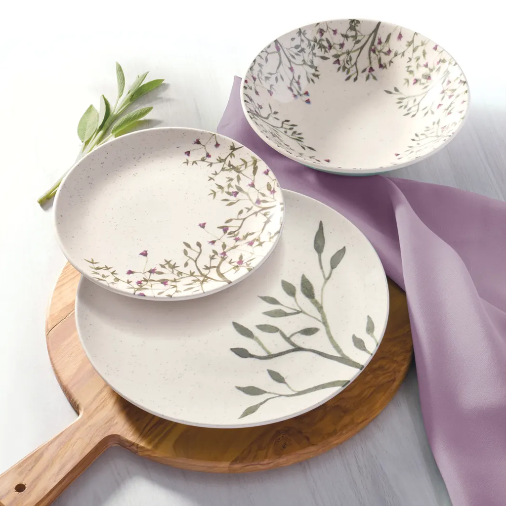 Oxford Unni-Lilac Stoneware 12 Piece Dinnerware Set 01