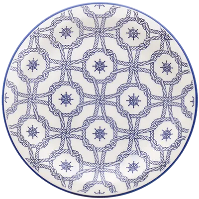 Oxford Floreal-Nautical Stoneware 12 Piece Dinnerware Set Service for 4