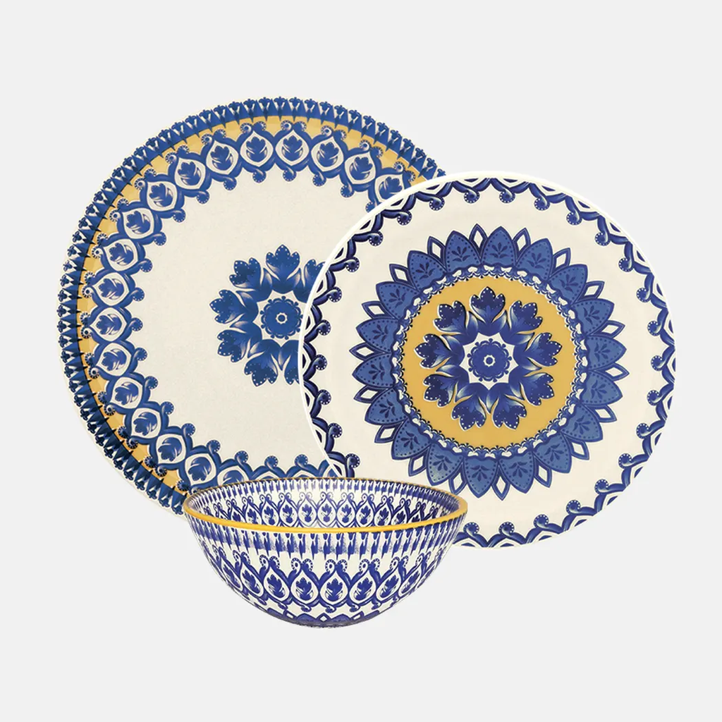 Oxford Floreal-Chariot Stoneware 12 Piece Dinnerware Set Service for 4