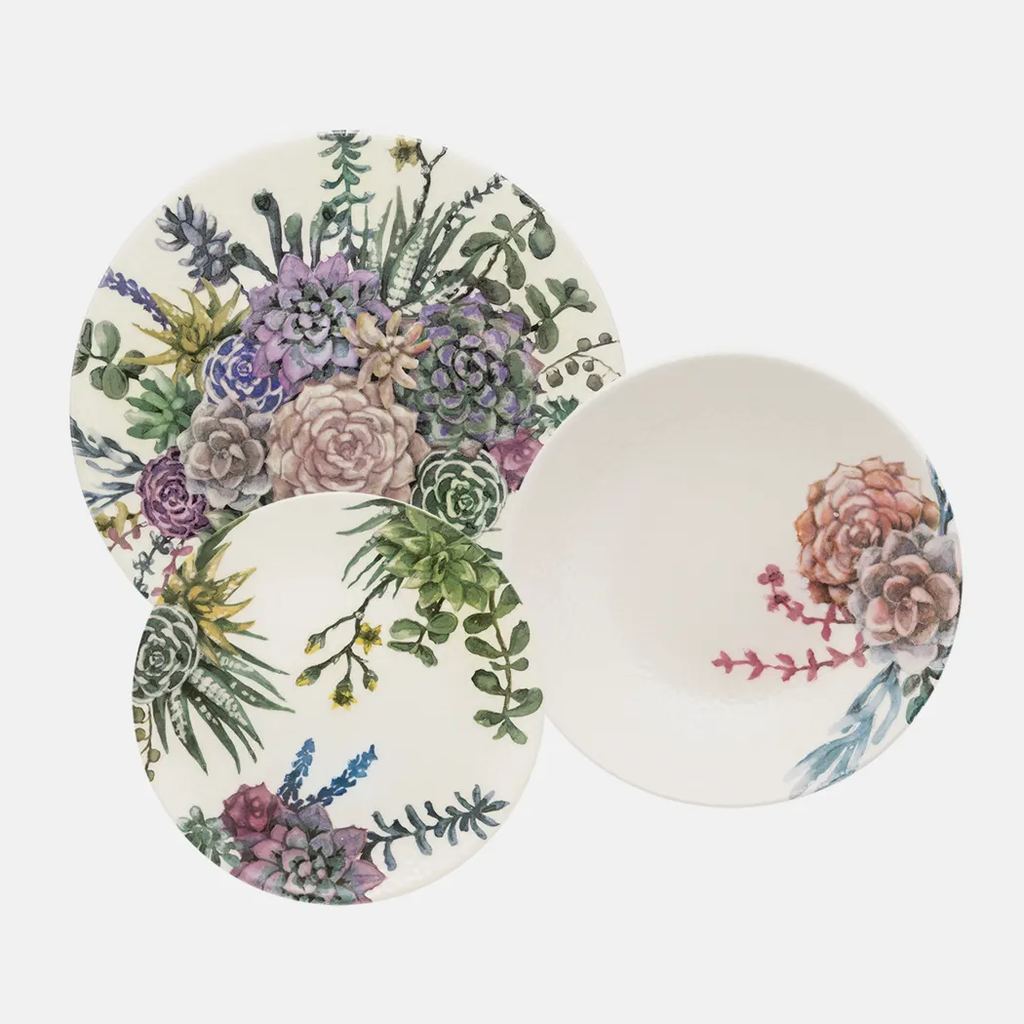 Oxford Unni-Botanic Stoneware 12 Piece Dinnerware Set Service for 4