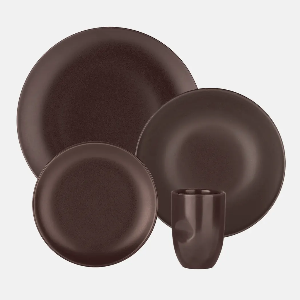 Oxford Unni-Iron Stoneware 16 Piece Dinnerware Set Service for 4