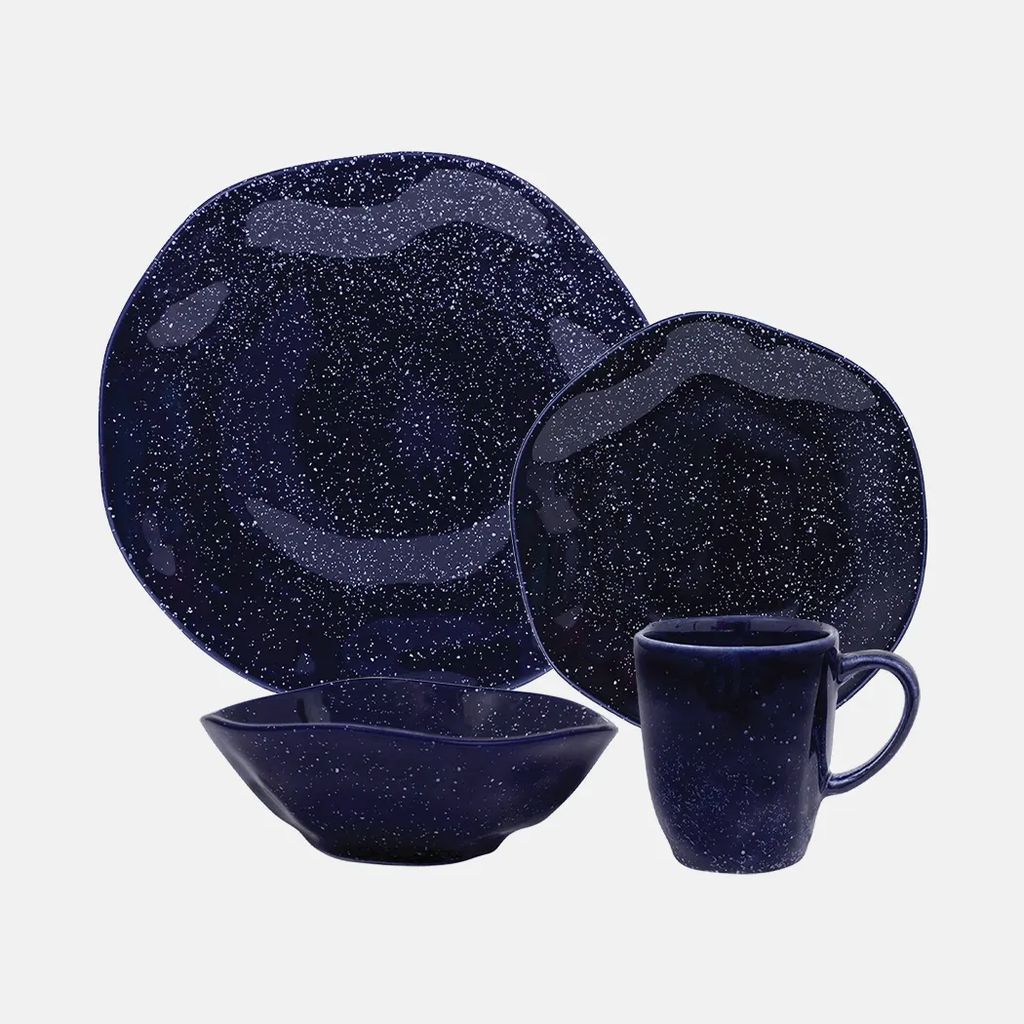 Oxford Ryo-Sapphire Porcelain 16 Piece Dinnerware Set Service for 4