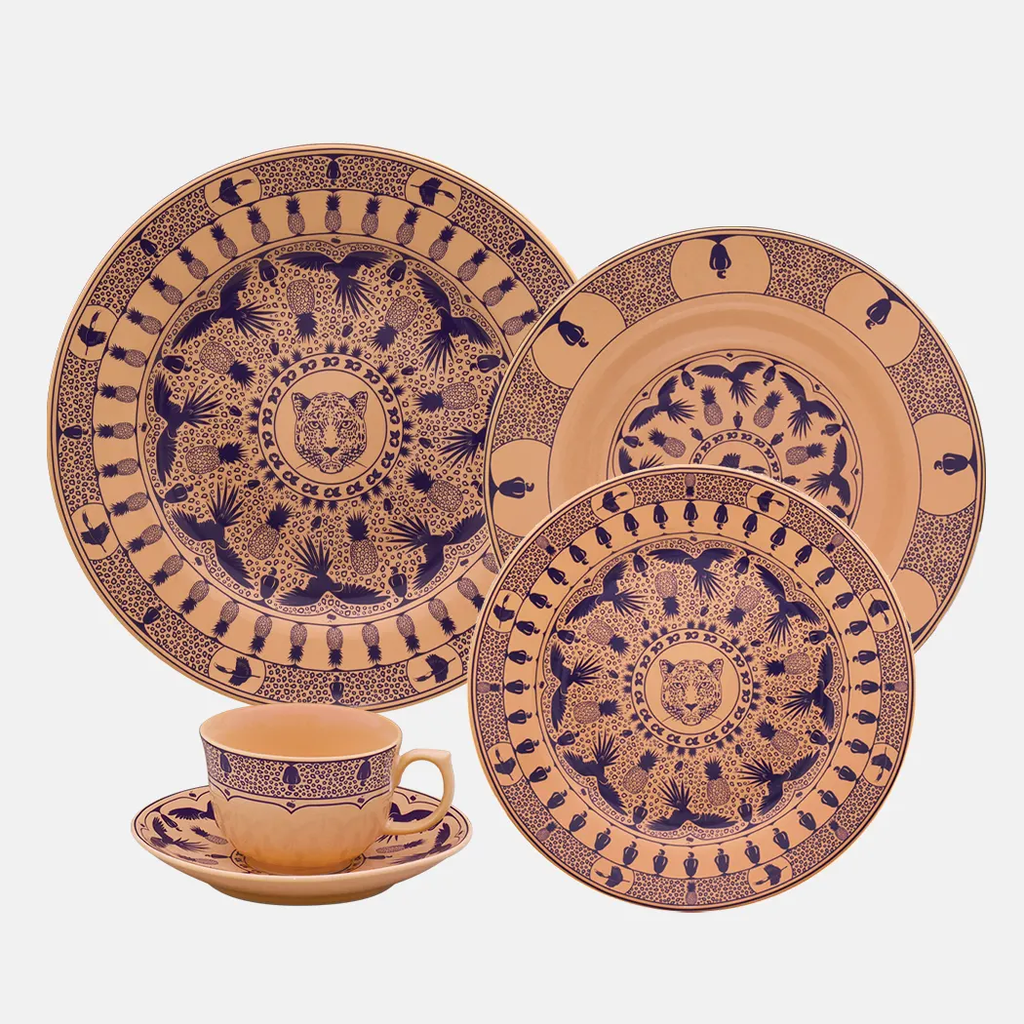 Oxford Terra Brasilis,Tropic Porcelain 20 Piece Dinnerware Set, Service for 4