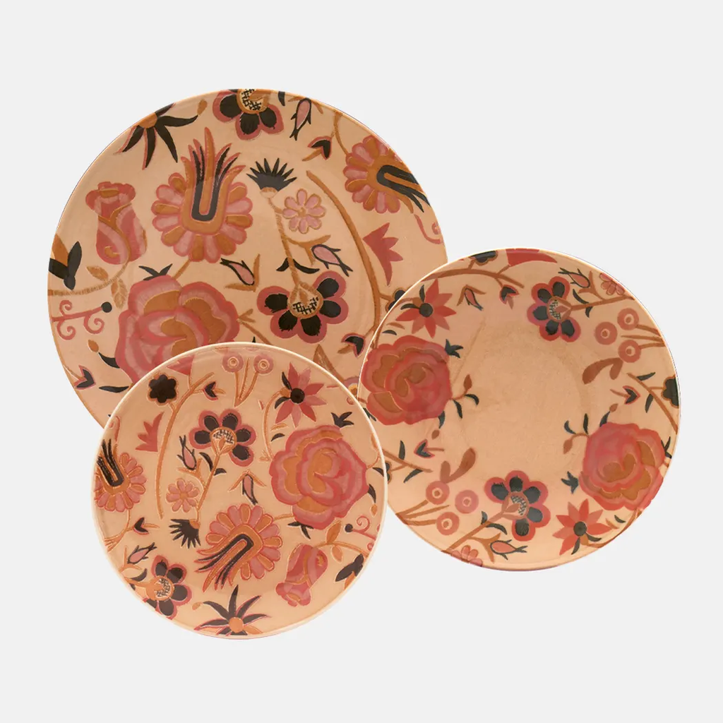 Oxford Unni-Adorn Stoneware 12 Piece Dinnerware Set Service for 4