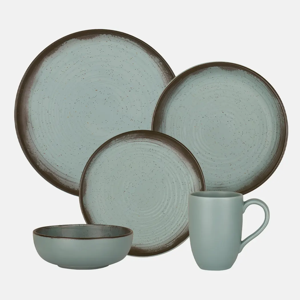 Oxford Contempo-Polaris Stoneware 20 Piece Dinnerware Set Service for 4