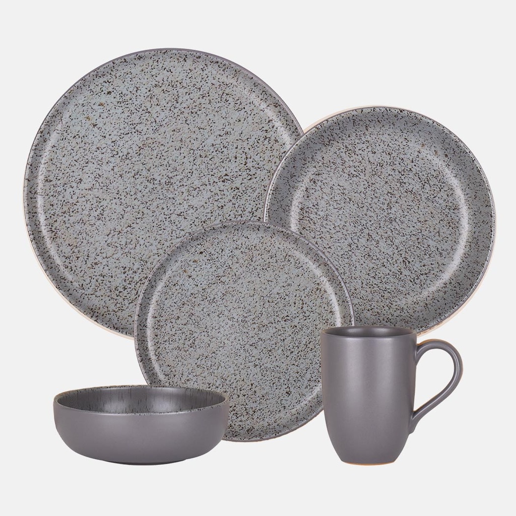 Oxford Contempo-Granite Stoneware 20 Piece Dinnerware Set Service for 4